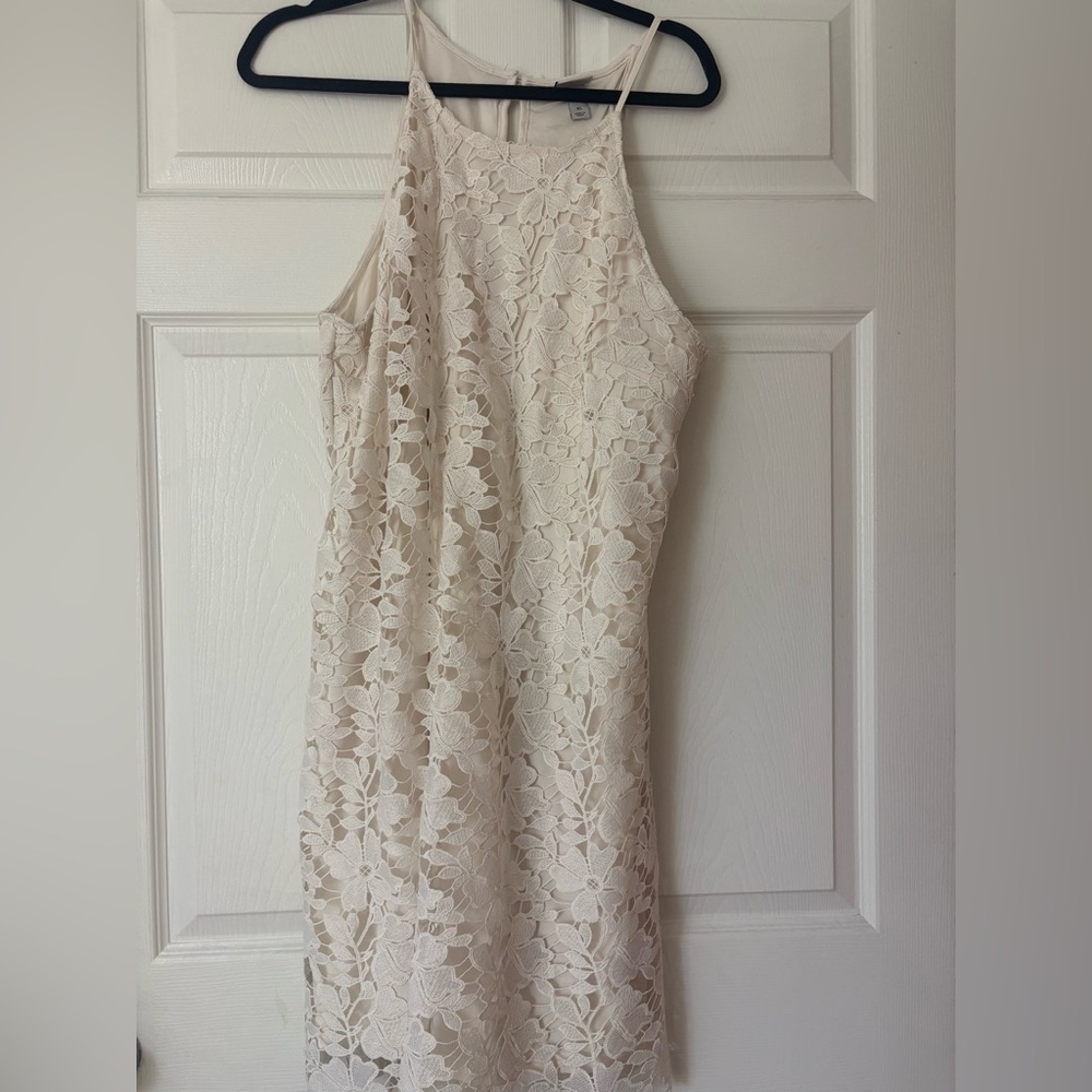 a new day Cream Lace One-Shoulder Dress